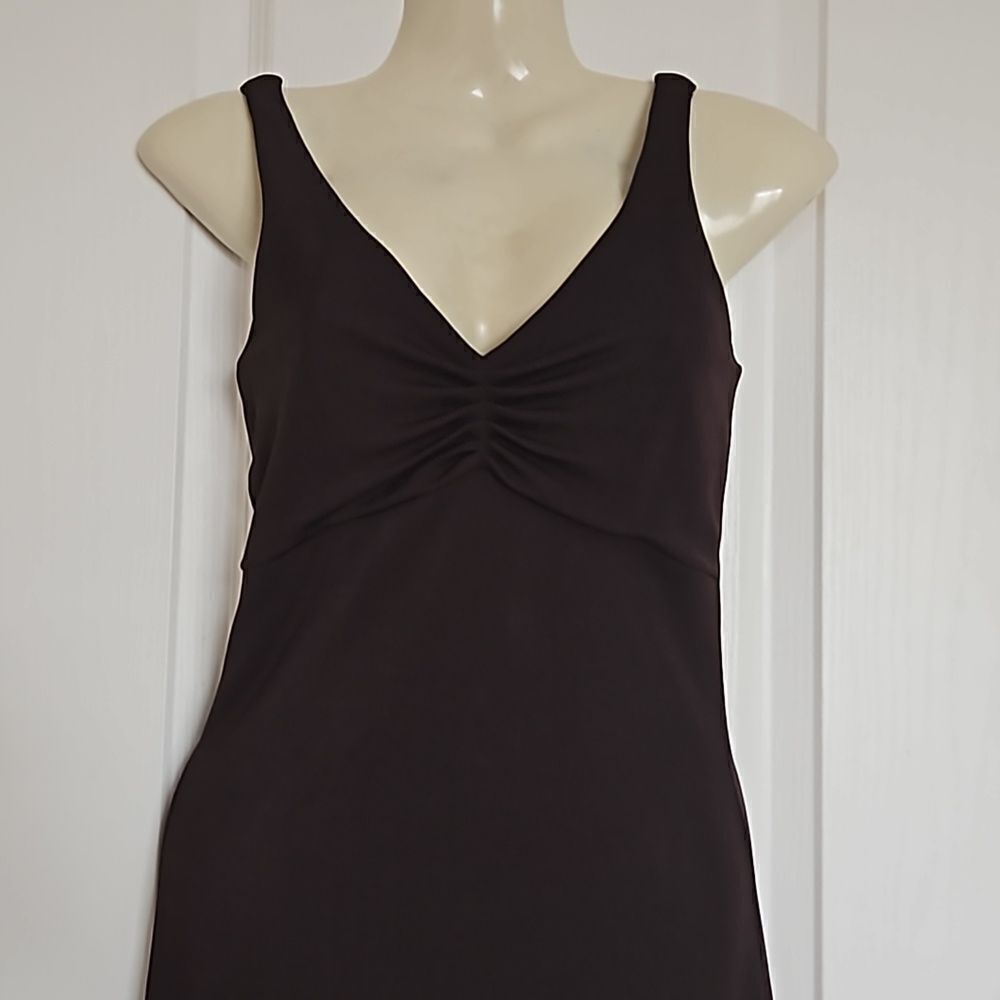 Talula Babaton Sweetheart Neckline, Straps Asymmetric Hem Midi Dress Brown XS - Picture 2 of 16